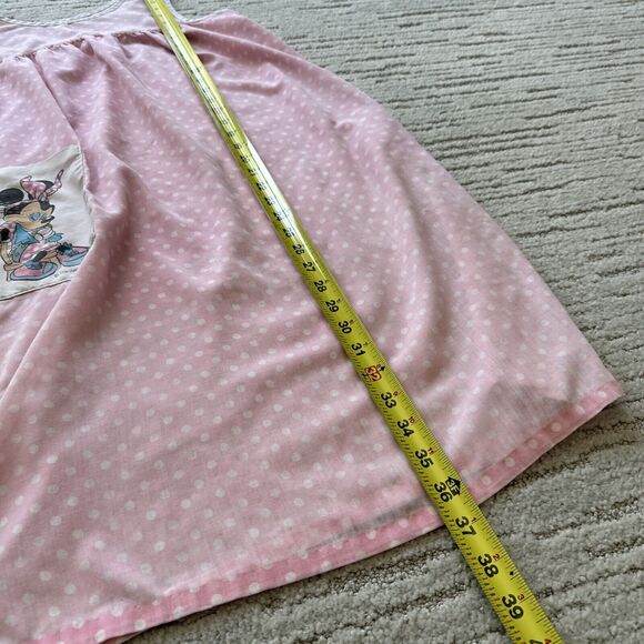 Vintage 80s Disney Minnie Mouse Junior Girls Size Dress Polka Dots Pink Midi - Picture 8 of 9